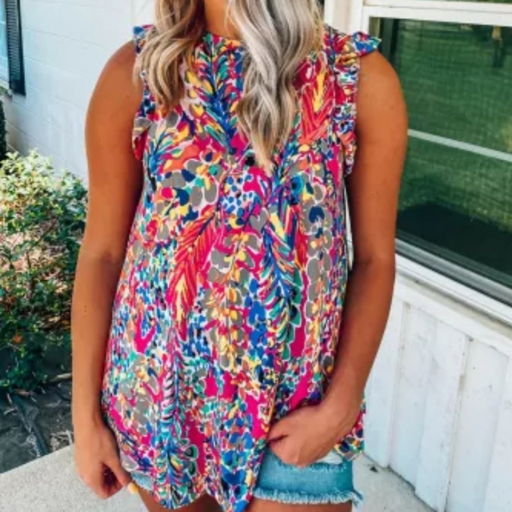 Ruffle Sleeve tank